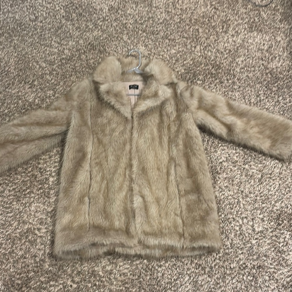 Fate Tan Teddy Jacket Plush Faux Fur